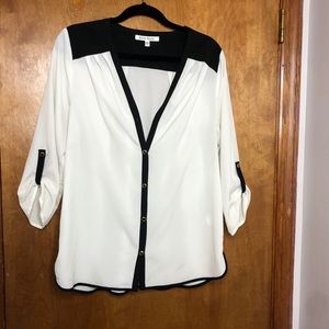 Black and white blouse. Gently worn. Size L.
